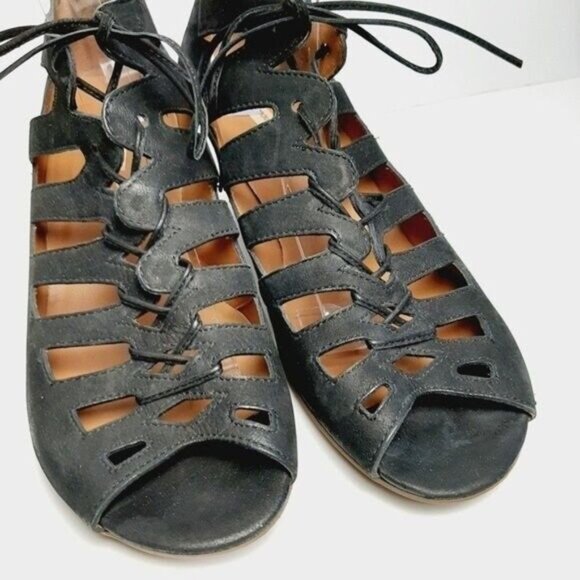 PAUL GREEN Prague Handmade Gladiator Cut Out Lace-up Suede Heels Sz 8 - Picture 6 of 15